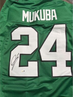 Autographed/Signed Andrew Mukuba Philadelphia Eagles Custom Jersey JSA